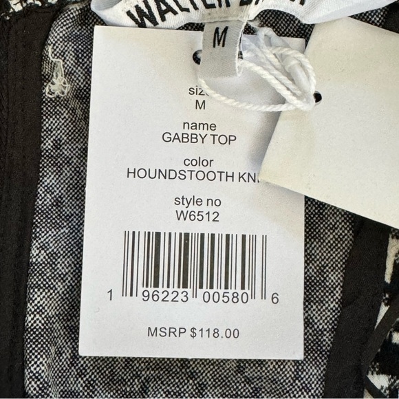 Walter Baker Houndstooth Bandeau Cropped Top black white size M NWT $118 - Picture 8 of 11